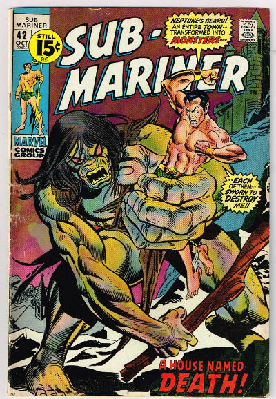 Image for Sub-mariner #42,oct.,1971 "A house named Death"