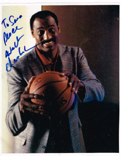 Image for wilt chamberlain signed 8"x10" colored photo.