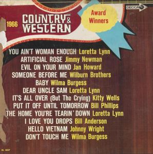 Image for 1966 Country & Western Award Winners Label: Decca – DL 4837 Format: Vinyl, LP, Compilation, Promo, White Label, Mono Country: US Released: 1967 Genre: Folk, World, & Country Style: Country