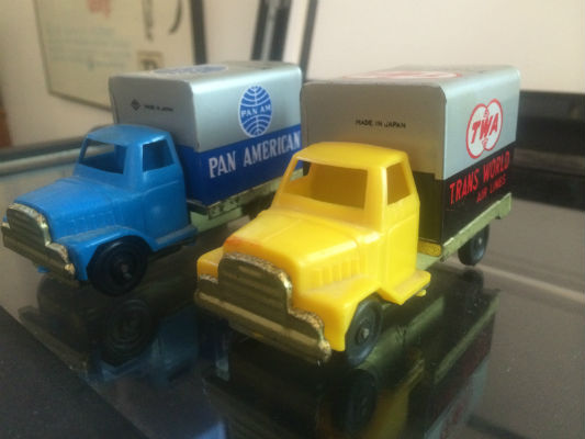 Image for 2 vintage (1960's) friction Trucks;Pan Am and TWA