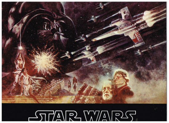 Image for STAR-WARS-original-movie-program-1977-VINTAGE-linen-finish-paper-