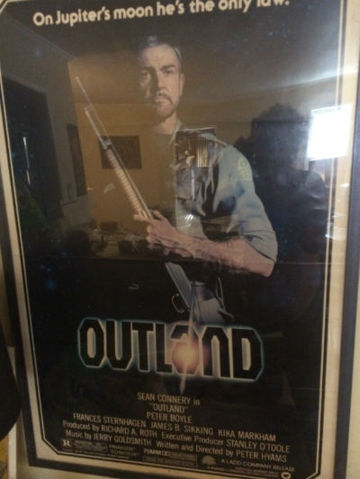 Image for Outland set,Poster 40"x30",the LP and the book by Alan Dean Foster