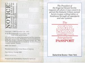Image for The Star Wars Intergalactic Passport Published by Ballantine Books, 1983 ISBN 10: 0345310535 / ISBN 13: 9780345310538