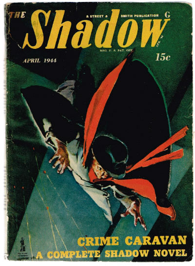 Image for The Shadow-Pulp Digest Magazine "Crime Caravan". April, 1944. Shadow Appears on the Cover