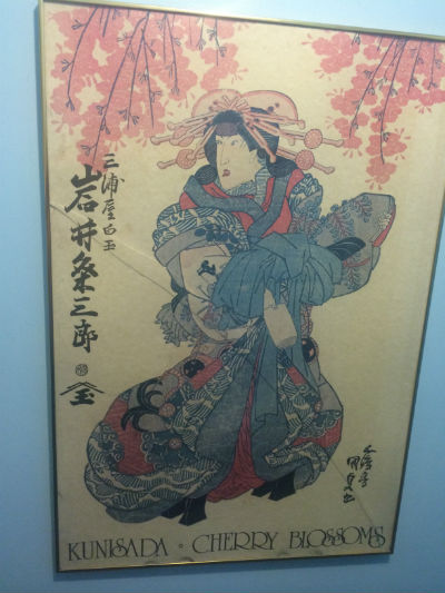 Image for Vintage Utagawa Kunisada Cherry Blossoms Poster Oversized Print Ukiyo-E Samurai