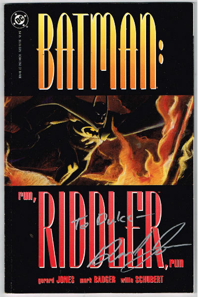 Image for Batman: Run, Riddler, Run #1 VF 1992 graphic novel TPB DC Jones & Badger-signed by Jones