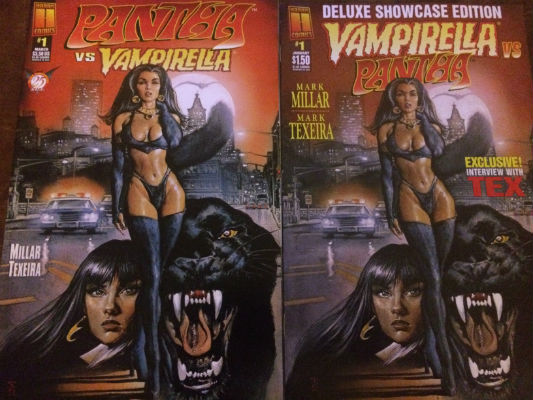 Image for Vampirella vs.Pantha 2 books 1.Deluxe showcase edition,thin promo comic2.Pantha and Vampirella #1 (full comic)