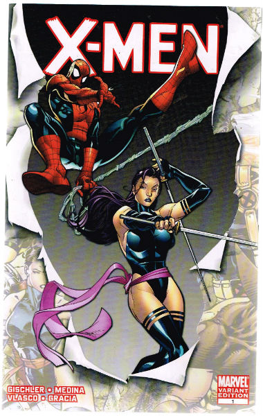 Image for X-MEN;Marvel variant edition #1 promo 5 page pullout spread,cool splashes,on the other side 5 more panels or pr pages hyping Shadowland 2010 with some grovt graphics.not for everyone just us hardcore geek completists