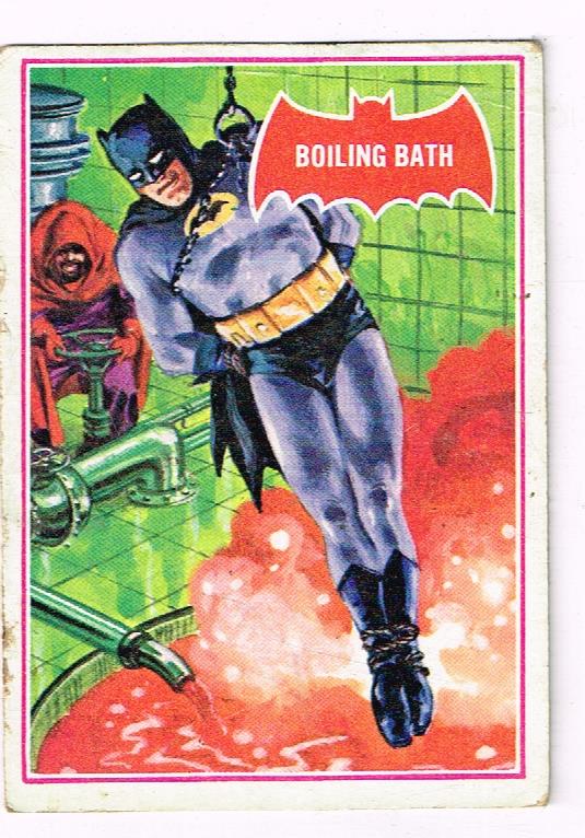 Image for SCANLENS 1966 BATMAN RED SHIELD TRADING CARD 12A BOILING BATH