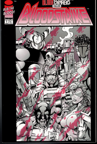 Bloodstrike #1A 1st thermal-reactive ink used on a comic book cover Apr 1993