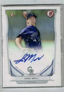 2014 Bowman Retail Prospect Autographs #PA-SM Sam Moll Colorado Rockies Auto 4f3 Image for 2014 Bowman Retail Prospect Autographs #PA-SM Sam Moll Colorado Rockies Auto 4f3