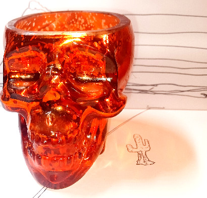 Orange Glass Skull