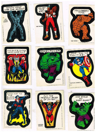 Image for 1975 Topps Comic Book Heroes Captain Marvel,Morbius,Thor...more,;Lot of 14