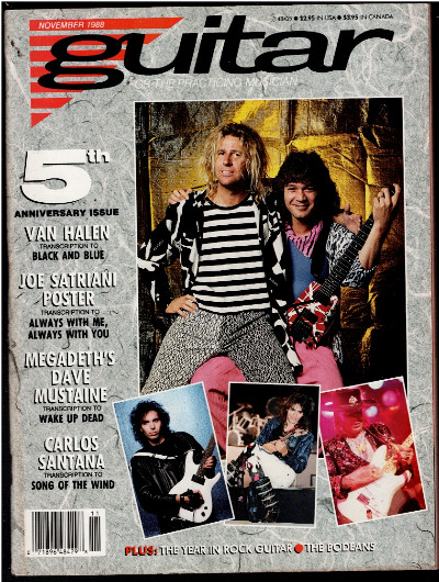 Guitar For Practicing Musician Magazine - Van Halen Black and Blue - Nov 1988