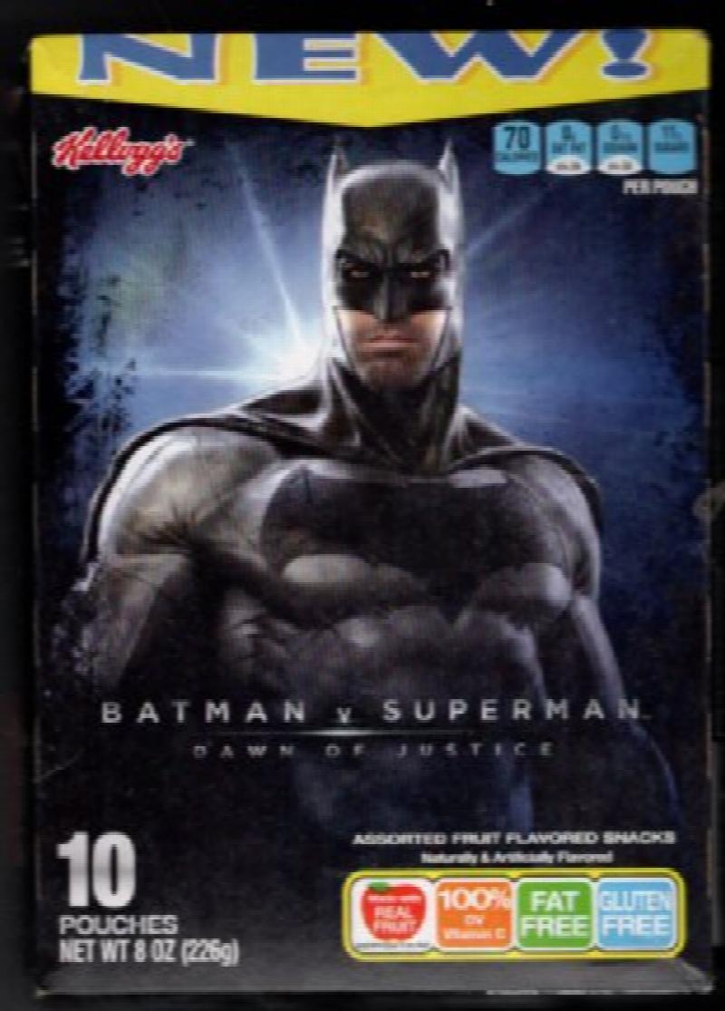 Image for BATMAN V SUPERMAN~FRUIT SNACKS~2016~KELLOGG'S~in box~SEALED~DC COMICS