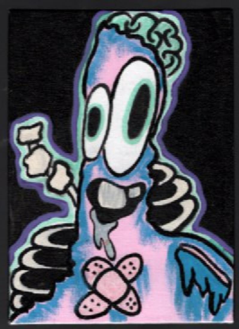 Image for Squigly Band aid monster by Paul the Painter: Venice Beach,California street painter.
