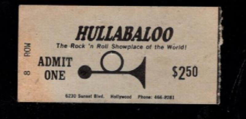 Image for Hullabaloo ticket from 1966