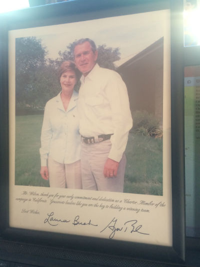 Image for George and Laura Bush,framed campaign photo auto-signed