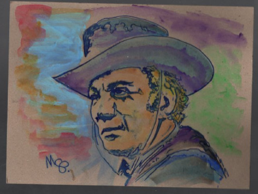 Image for Scotty Pillips,"High Chaparrel" watercolours. Original Print on Cardboard 12" X 9"