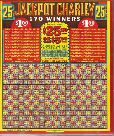Image for Jackpot Charley Vintage Casino Gambling Game .25 Per Punch
