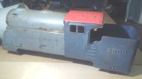 vintage metal toy train