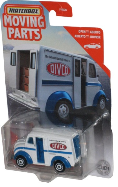 Matchbox Moving Parts (2019) White & Blue Divco Milk Truck Toy