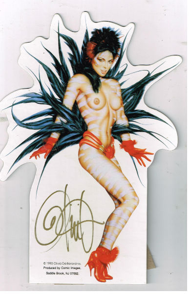 Image for 8" tall cardboard stand-up signed by Olivia