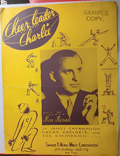 A 1935 Football Art sheet music CHEER LEADER CHARLIE by EMMERICH
