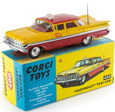 Corgi Toys - 480 Chevrolet Taxi Cab - Corgi Model Club Re-Issue with COA