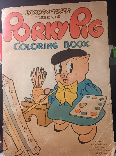 Original 1938 Porky Pig Coloring Book Looney Tunes Leon Schlesinger Saalfield