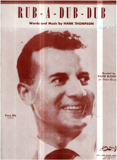 Rub-A-Dub-Dub for Ukulele & Piano Vintage Sheet Music by Hank Thompson 1953