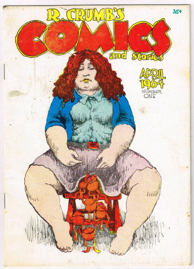 Image for R. CRUMB'S COMICS And Stories. April 1964. Number One 8th print has 0.35 USD cover price. Has matt smooth heavy stock cover. Has white interior pages.