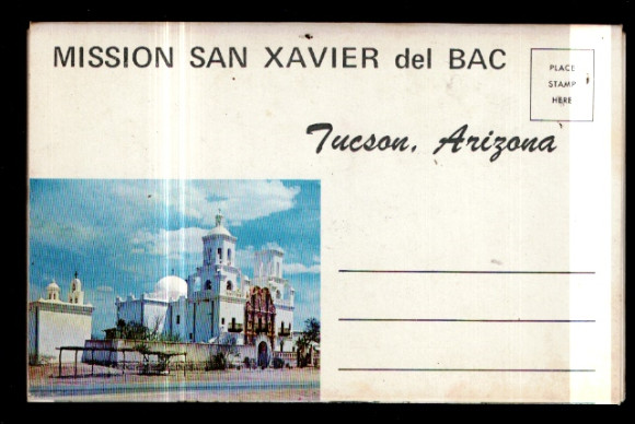 Mission San Xavier Del Bac Near Tucson Arizona Vintage Unposted Postcard photo set. foldout