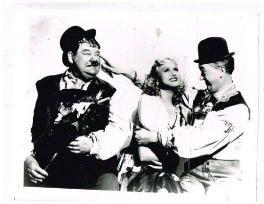 Image for Laurel and Hardy with Barbera Stanwick 8X10 B&W