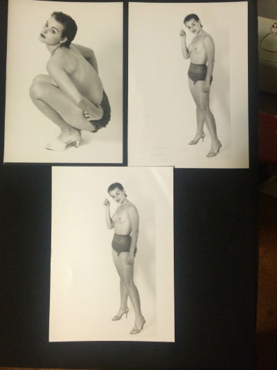 Image for woman posing:3 B&W photos aprox.5"x7"