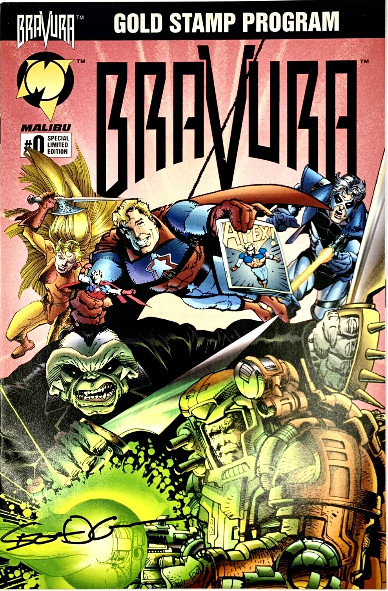 BRAVURA #0 Limited Edition GOLD STAMP 1995 MALIBU COMIC