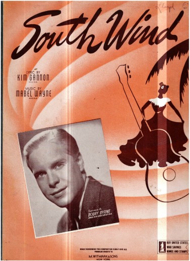 South Wind Sheet Music Bob Allen Mabel Wayne Kim Gannon 1942 Pop Song