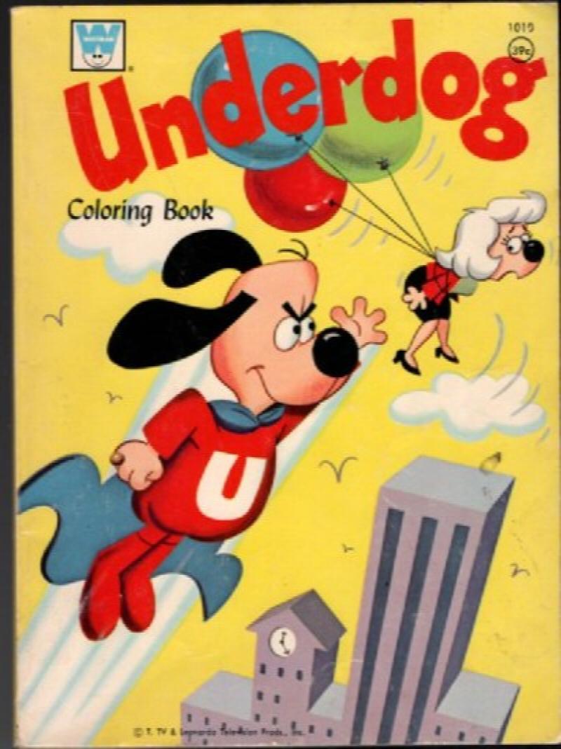 Image for UNDERDOG 1972 coloring book Neatly USED comic cartoon character skyscraper balloon