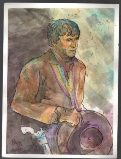 Image for Scotty Phillips:Original Watercolour Henry Darrow from, "High Chaparrel"