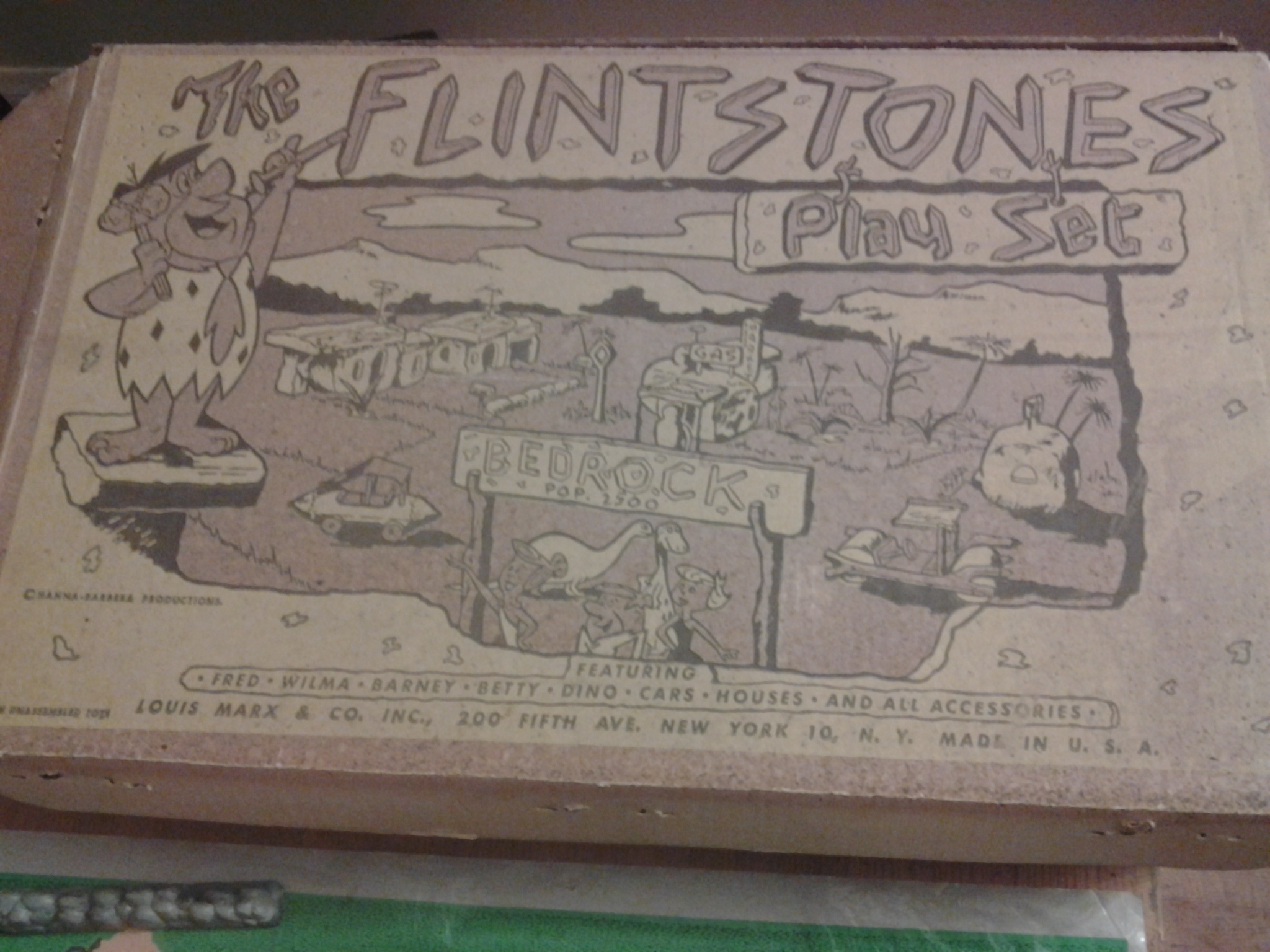 Image for the flintstones playset by marx 1965