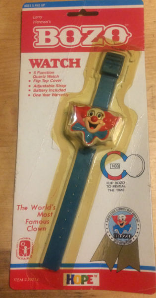 Image for Vintage 1989 LARRY HARMON's BOZO the CLOWN WRISTWATCH Watch SEALED MIP MINT NOS!