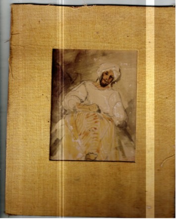 Eugene Delacroix drawing and painting on old paper