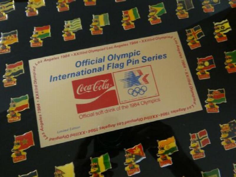 Image for 1984 Official Olympic International Flag Pin Series Coca Cola Limited Edition