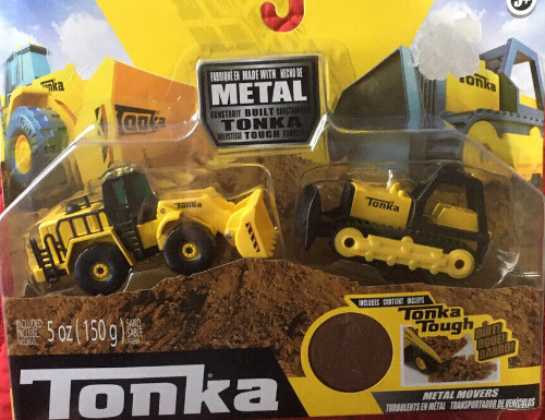 Tonka Metal Movers Combo Pack Mighty Bulldozer/Front Loader Inclues Sand
