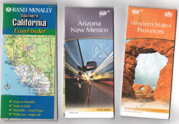 4 Maps:Arizona,California,New Mexico and the western states