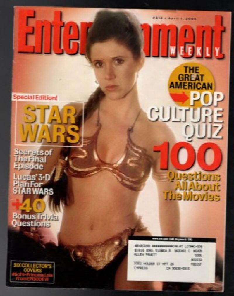 Image for ENTERTAINMENT WEEKLY MAGAZINE STAR WARS SLAVE LEIA CARRIE FISHER APRIL 1 2005