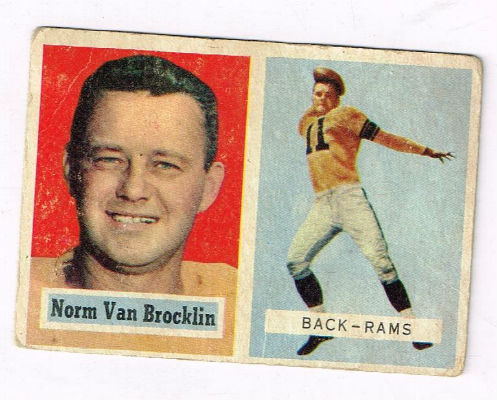 Image for 1957 Topps Norm Van Brocklin #22 Football Card. Rams and vikings