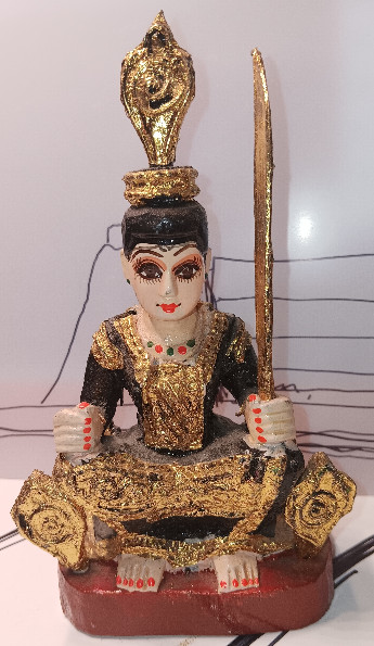 Idol from Burma: Enshrined in Gold with 2 swords