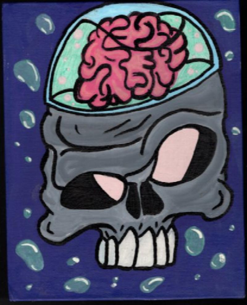 Image for Mummy wants brains: 8 1/2 X 10 1/2  Multi-media on canvas board