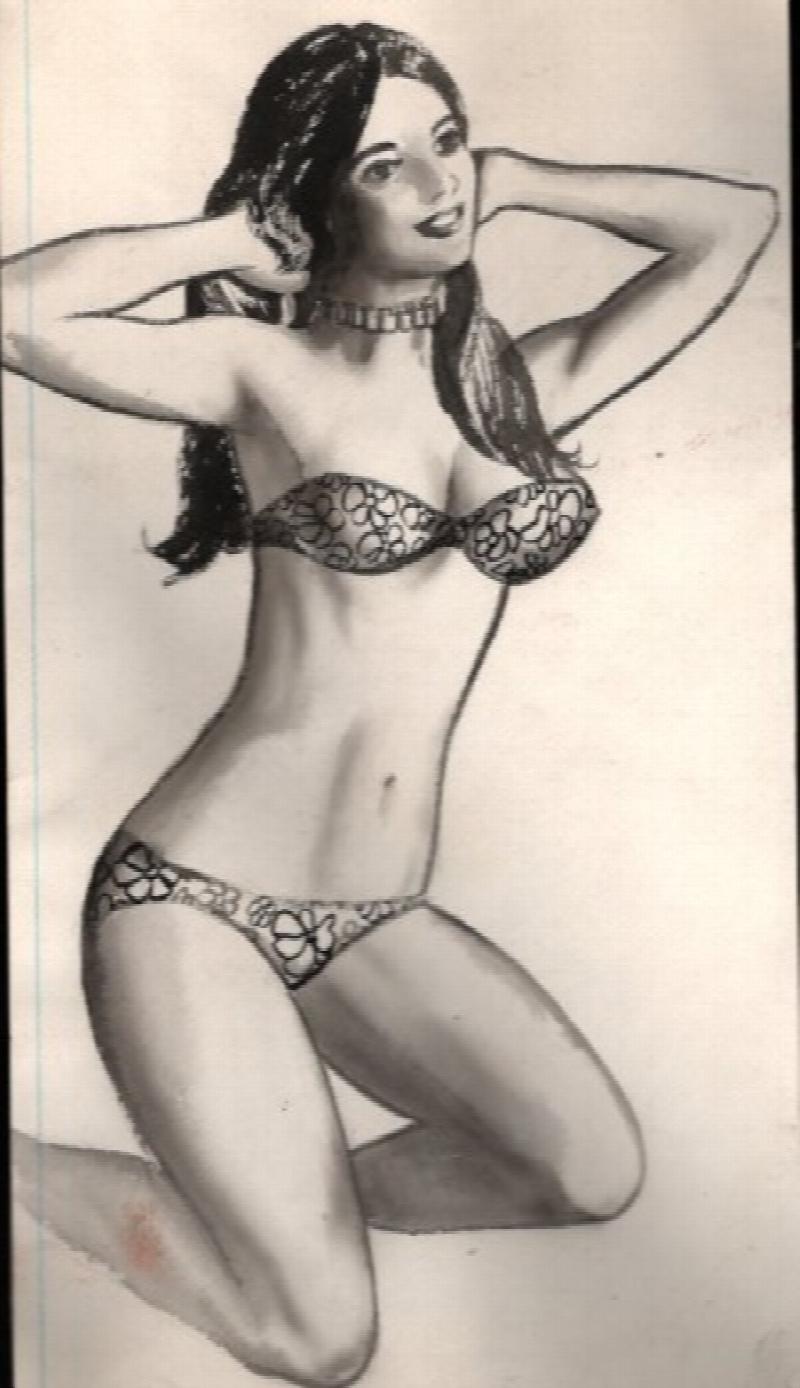 Image for Bikini girl print on Card stock
